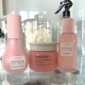 Glow recipe and Innisfree skincare set